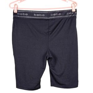 Bebe Black Rhinestone Waistband Biker Shorts Women's Activewear‎
